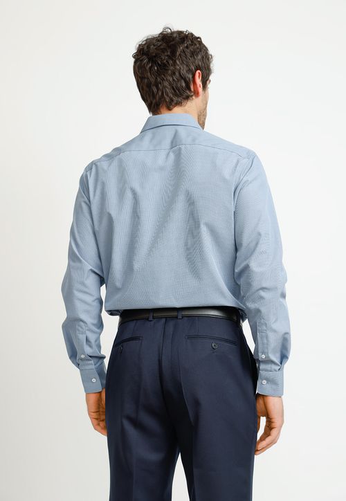 Camisa Hombre Formal Slim Algodón Non Iron Azul Marino