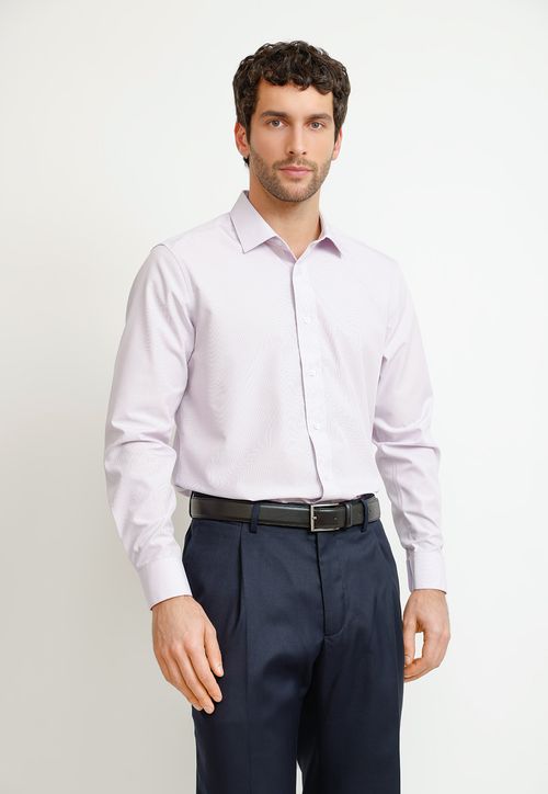 Camisa Hombre Formal Slim Algodón Non Iron Lila
