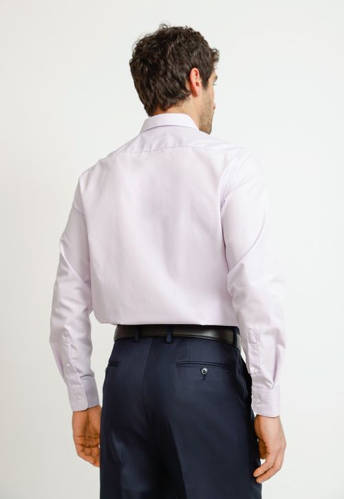 Camisa Hombre Formal Slim Algodón Non Iron Lila