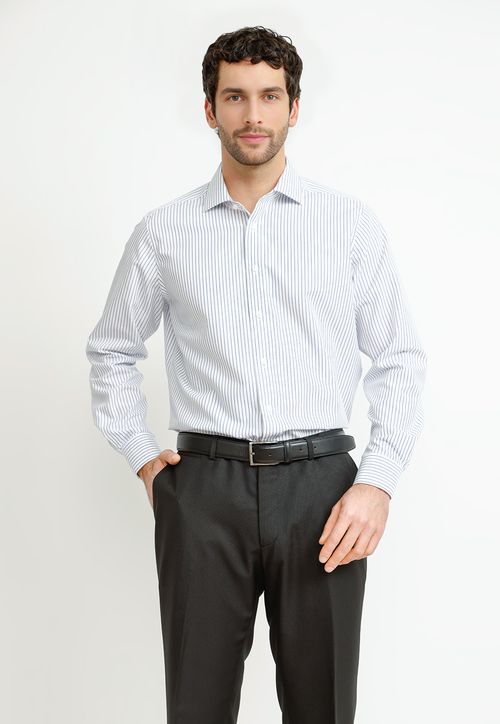 Camisa Hombre Formal Regular Algodón Non Iron Azul