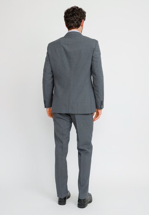 Traje Hombre Formal Slim Mezcla Lana Executive Gris