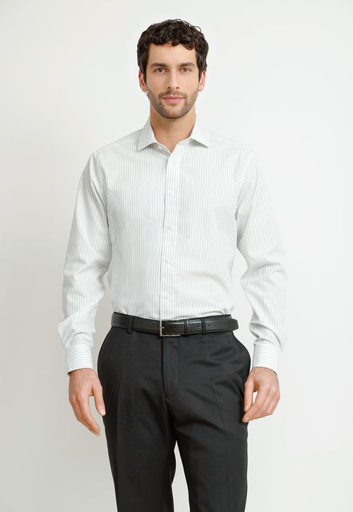 Camisa Hombre Formal Regular Algodón Non Iron Verde