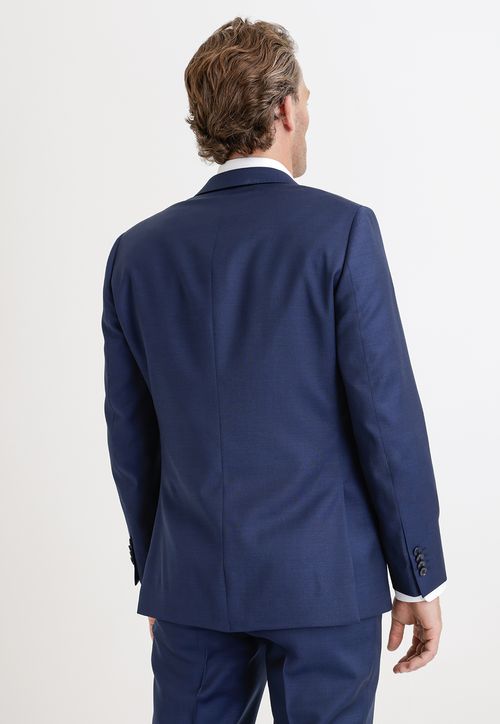 Chaqueta Formal Hombre Lana S100'S Liso Slim Mix&Color Azul