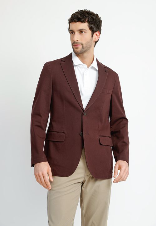 Chaqueta Casual Algodón Slim Calisto Burdeo