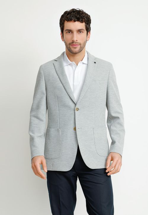 Chaqueta Slim Basic Knit Gris