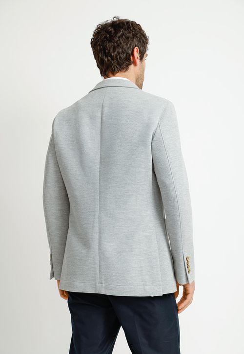 Chaqueta Slim Basic Knit Gris