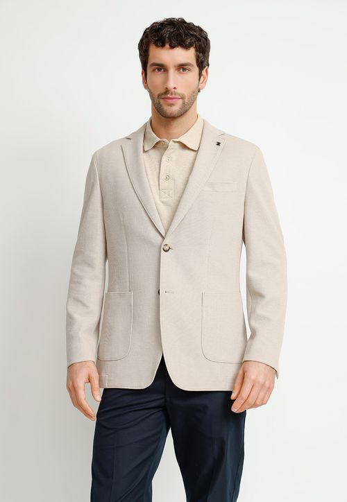 Chaqueta Slim Basic Knit Beige