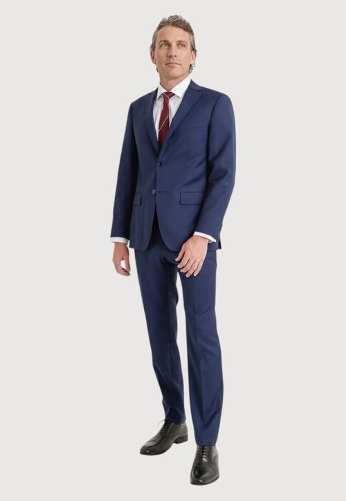Traje Suit Separate Formal Hombre Lana S100'S Slim Mix&Color Azul