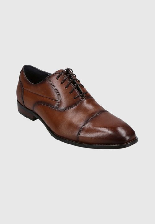 Zapato Formal Liso Cuero Cognac