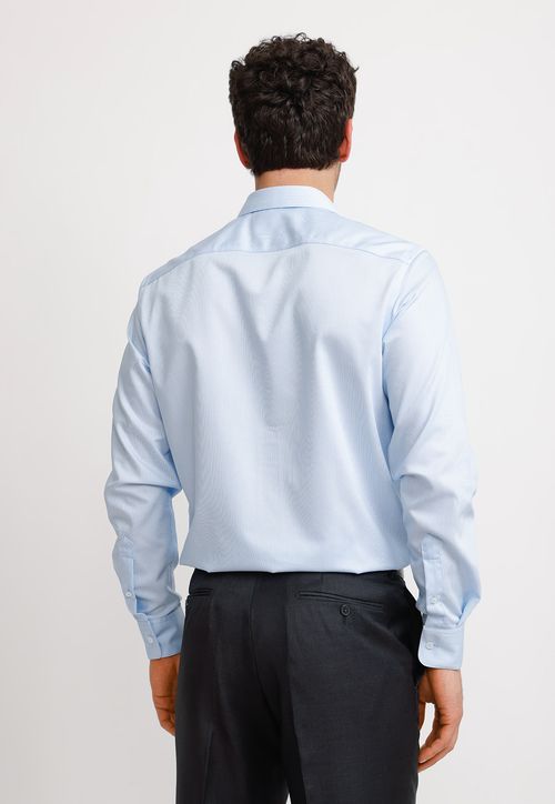 Camisa Hombre Formal Slim Algodón Non Iron Celeste