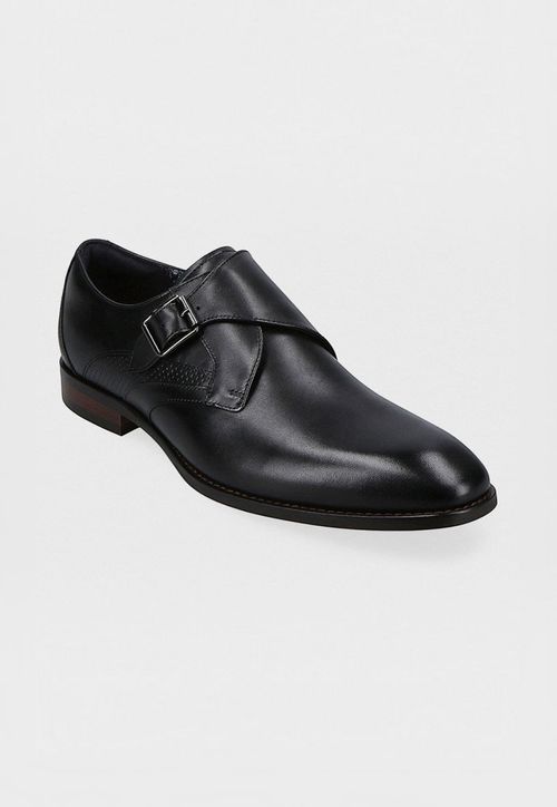 Zapato Formal Hebilla Cuero Negro
