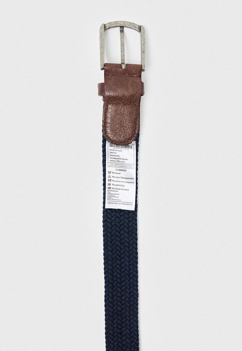 Cinturon Hombre Trenzado Azul Marino