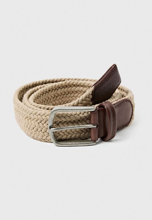 Cinturon Hombre Trenzado Beige